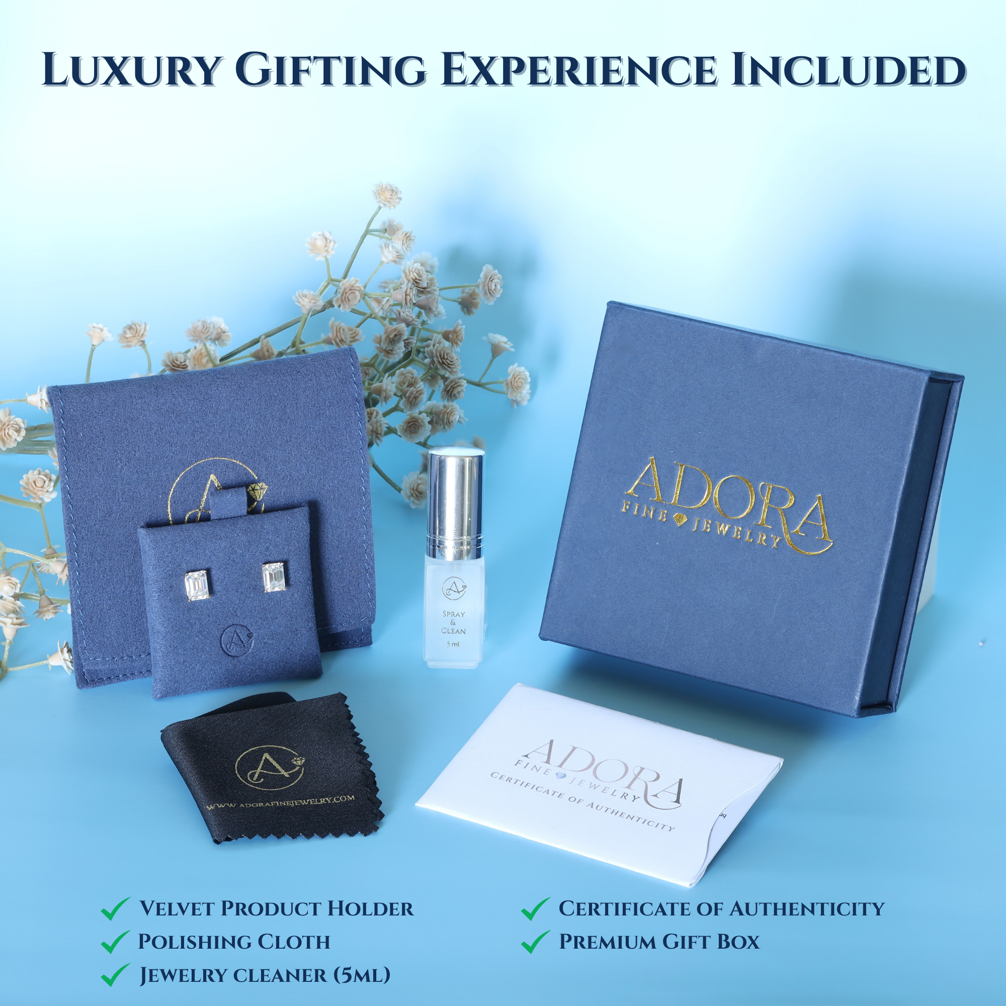 14K Solid Gold Lab Grown Moissanite Round Stud Earrings