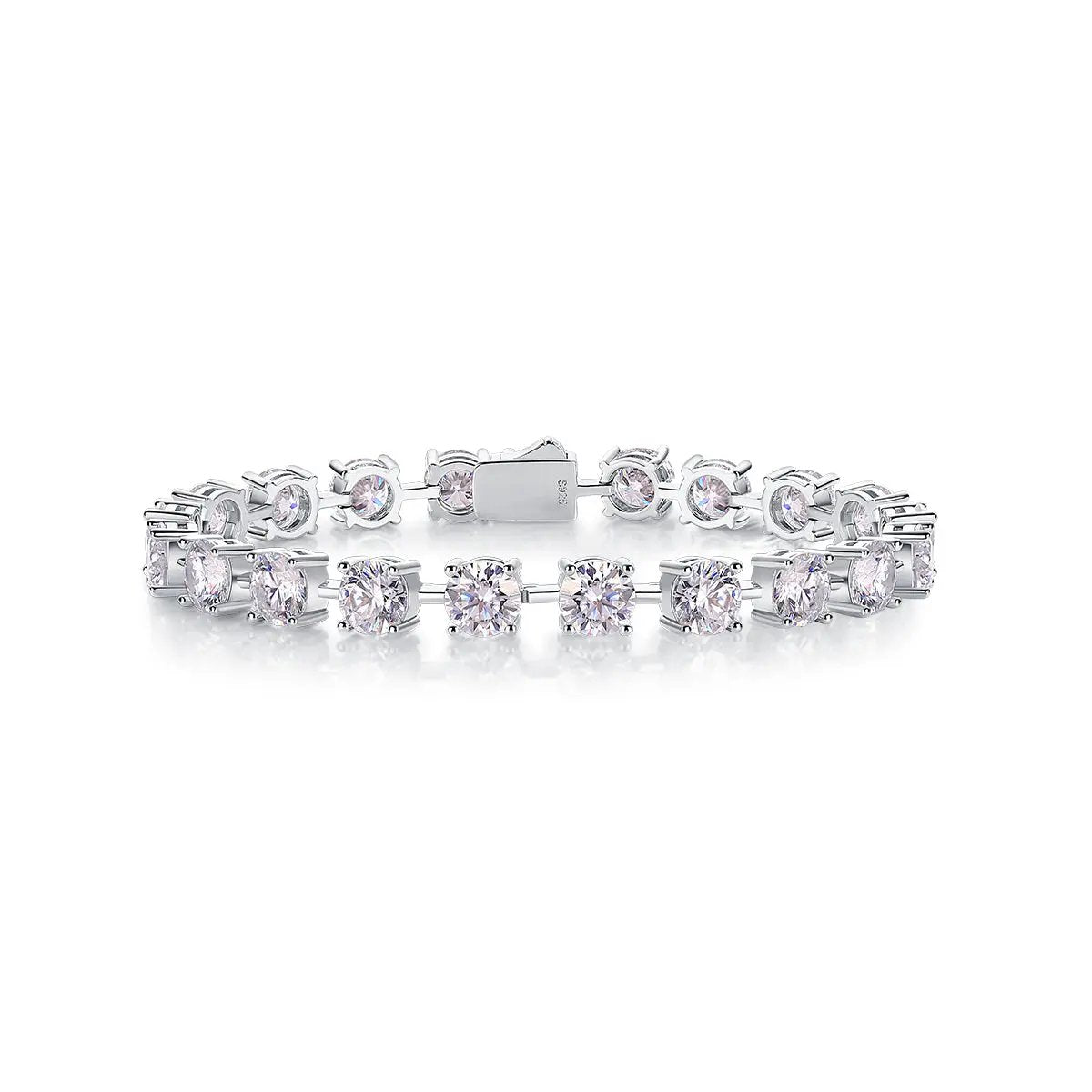 14K Yellow Gold Plated or Rhodium Plated over 925 Sterling Silver Moissanite Tennis Bracelet β Four-Prong Setting | 3mm Stones | 7"