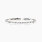 24K Yellow Gold Plated or Rhodium Plated over 925 Sterling Silver Moissanite Classic Tennis Bracelet | Round Cut | Square Setting | 7.0 Inches Adora Fine Jewelry