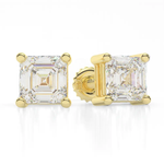 14K Solid Yellow Gold Asscher Cut VVS Moissanite Earring - Adora Fine Jewelry