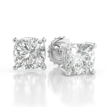 14K Solid Gold Lab Grown Moissanite Cushion Stud Earrings Adora Fine Jewelry