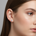 14K Solid Gold Lab Grown Moissanite Emerald Stud Earrings Adora Fine Jewelry