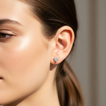 14K Solid Gold Lab Grown Moissanite Heart Stud Earrings Adora Fine Jewelry