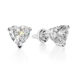 14K Solid Gold Lab Grown Moissanite Heart Stud Earrings Adora Fine Jewelry