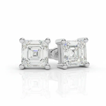14K White Gold Asscher Cut VVS Moissanite Earring - Adora Fine Jewelry