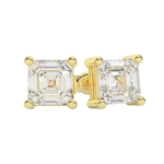 14K Yellow Gold Asscher Cut VVS Moissanite Earring - Adora Fine Jewelry