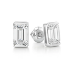 14K Solid Gold Moissanite Emerald Shape Channel Stud Earrings | 6 x 4mm | 1.6 CTW | Screw Back Posts Adora Fine Jewelry