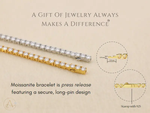 24K Yellow Gold Plated or Rhodium Plated over 925 Sterling Silver Moissanite Classic Tennis Bracelet | Round Cut | Square Setting | 7.0 Inches Adora Fine Jewelry