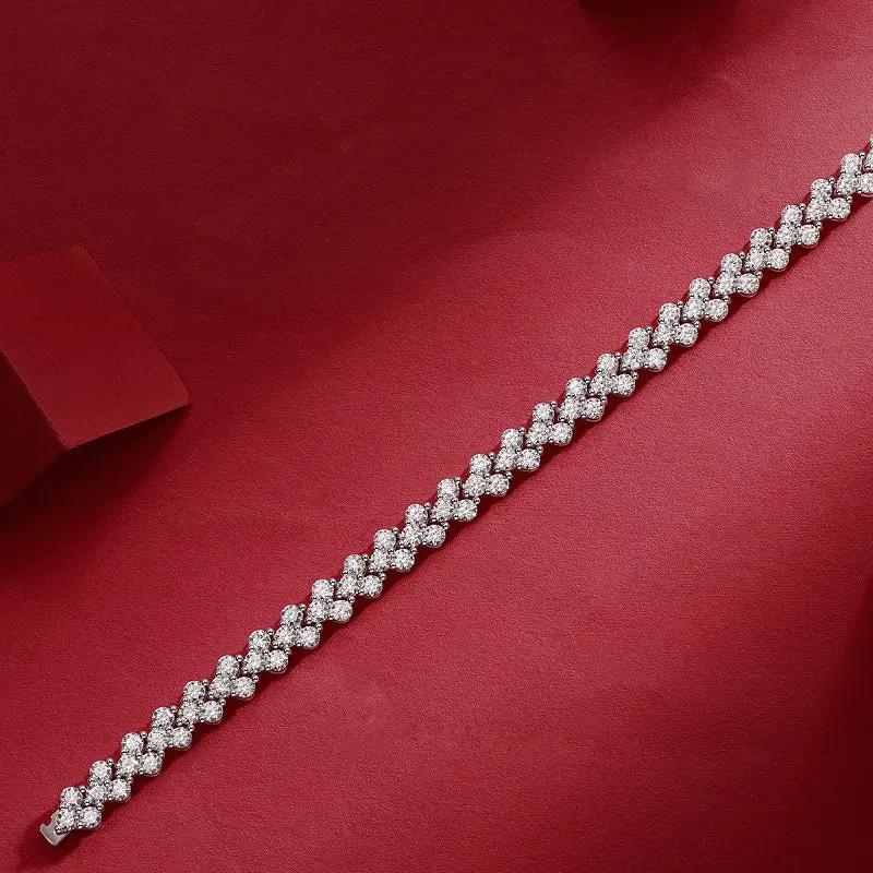 3mm 9 CTW Moissanite Tennis Bracelet - 14K Yellow Gold Plated over 925 Sterling Silver Adora Fine Jewelry