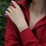 2mm 1.59 CTW Moissanite Tennis Bracelet - 14K Yellow Gold Plated over 925 Sterling Silver Adora Fine Jewelry