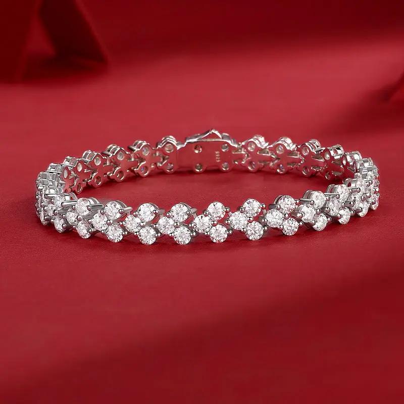 3mm 9 CTW Moissanite Tennis Bracelet - 14K Yellow Gold Plated over 925 Sterling Silver Adora Fine Jewelry