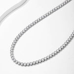 3M_Round Bezel_Moissanite Tennis Necklace 1