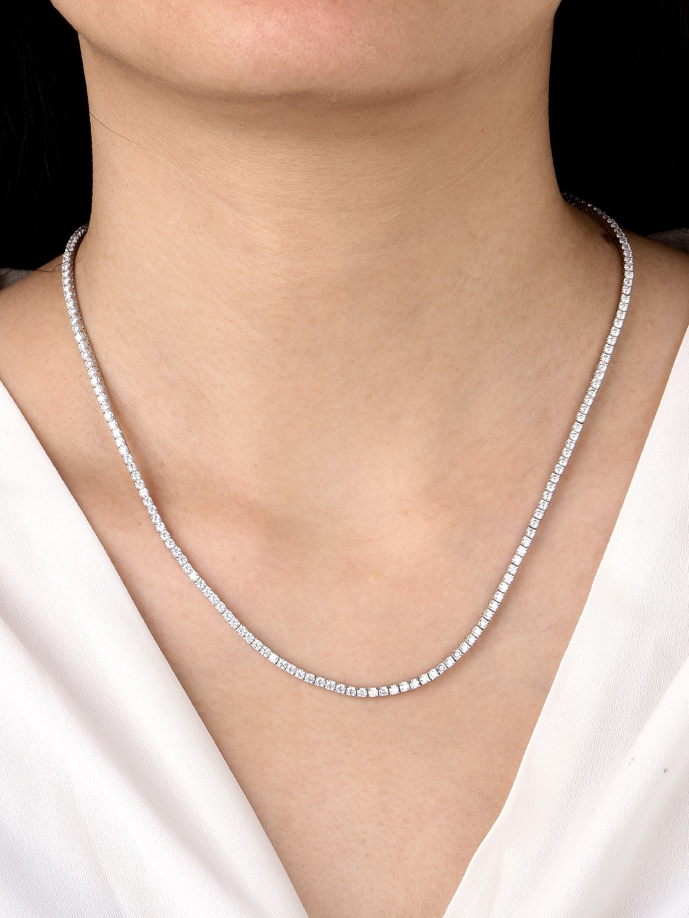3M Round Moissanite Tennis Necklace Model 1