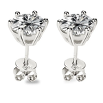 6 CTW Round Moissanite Stud Earrings 14K Yellow Gold Plated over Sterling Silver | 6-Prong Solitaire | Adora Fine Jewelry Adora Fine Jewelry