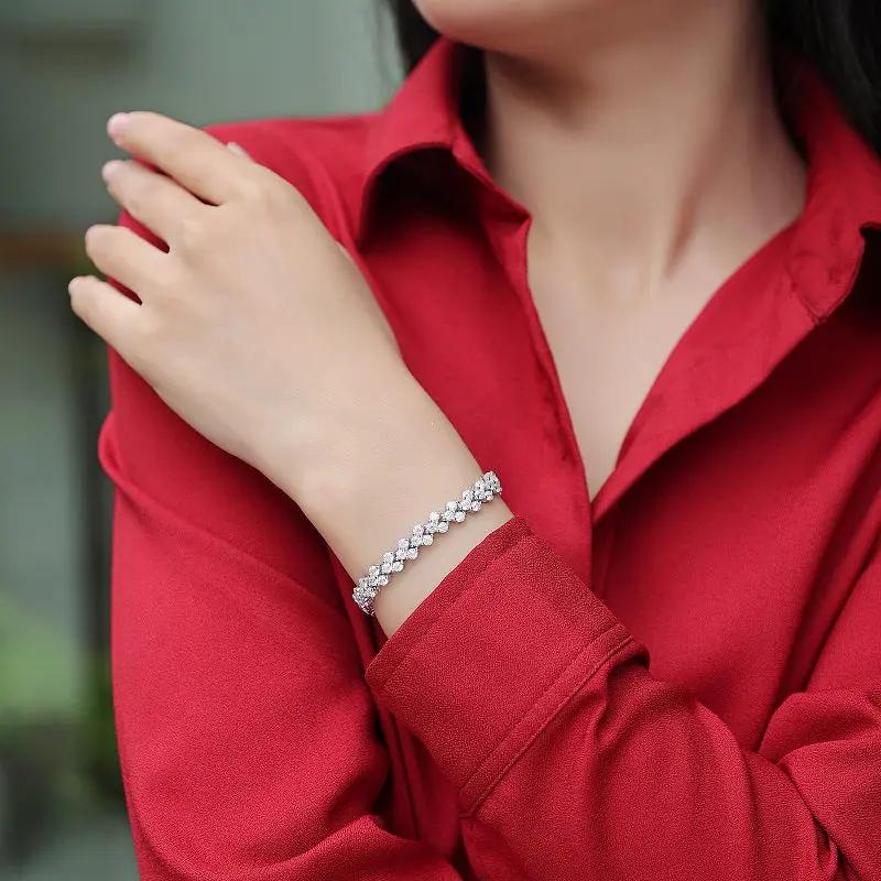 3mm 9 CTW Moissanite Tennis Bracelet - 14K Yellow Gold Plated over 925 Sterling Silver Adora Fine Jewelry