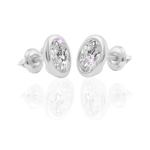 14K Solid Gold Moissanite Oval Shape Bezel Stud Earrings | 7 x 5mm | 2 CTW | Screw Back Posts Adora Fine Jewelry