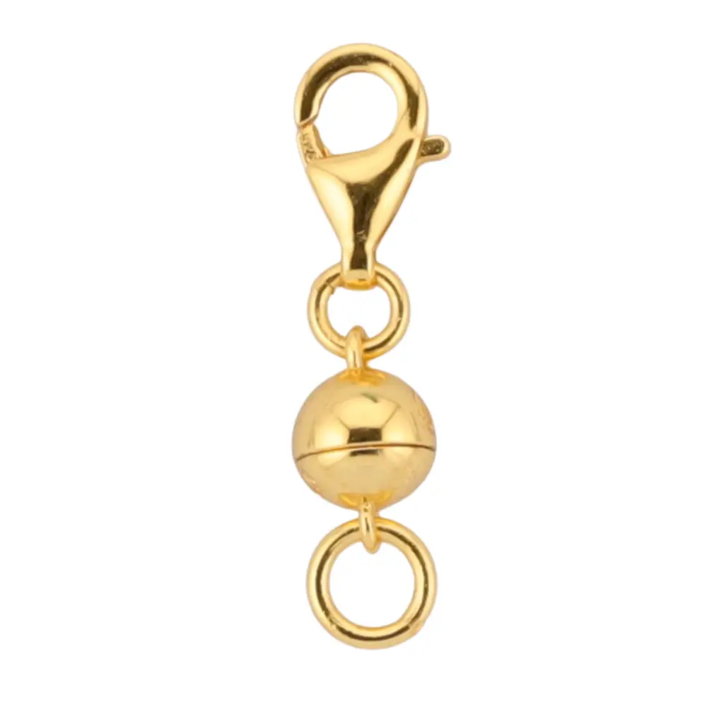 New Launched! Yellow Gold Plated or Sterling Silver Magnetic Clasp with Lobster Clasp | 0.62 inch | 1 CLASP ONLY Adora Fine Jewelry