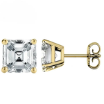 1.5 CTW Moissanite Stud Earrings | Asscher D VVS1 | Sterling Silver | Push Back Minimalist Earrings Adora Fine Jewelry