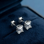 2 CTW Moissanite Stud Earrings | Emerald Cut | D VVS1 | 14K Gold Plated Over Sterling Silver | Adora Fine Jewelry Adora Fine Jewelry