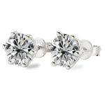 6 CTW Round Moissanite Stud Earrings 14K Yellow Gold Plated over Sterling Silver | 6-Prong Solitaire | Adora Fine Jewelry Adora Fine Jewelry