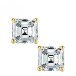 1.5 CTW Moissanite Stud Earrings | Asscher D VVS1 | Sterling Silver | Push Back Minimalist Earrings Adora Fine Jewelry