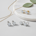 Sterling Silver 6 prong vvs moissanite earrings
