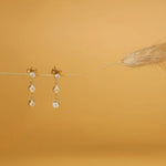 3mm 0.6 CTW 14K Yellow Gold Plated Moissanite Round Cut Drop Earring | Push Back Post Adora Fine Jewelry