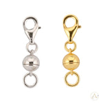 New Launched! Yellow Gold Plated or Sterling Silver Magnetic Clasp with Lobster Clasp | 0.62 inch | 1 CLASP ONLY Adora Fine Jewelry