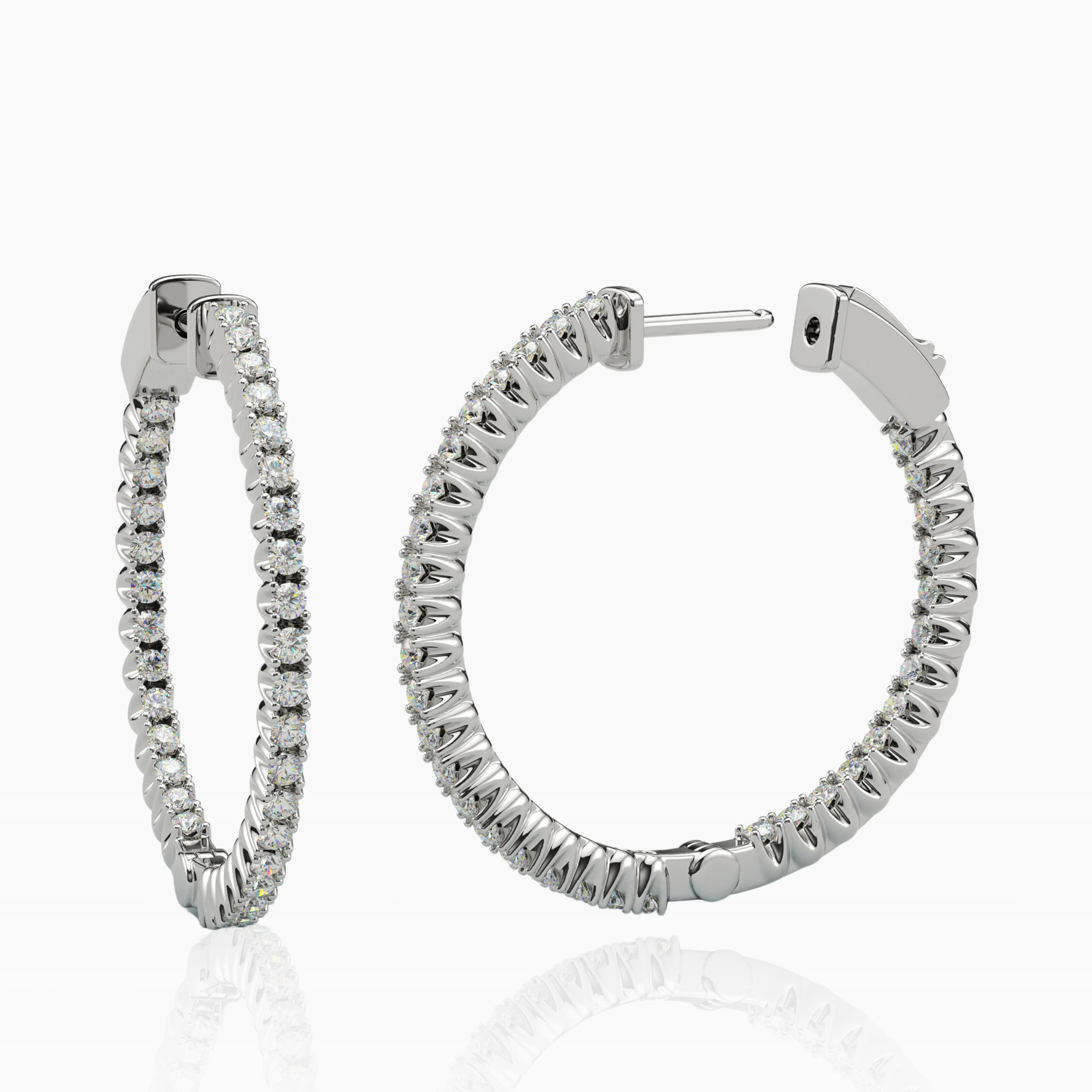 Inside-Outside Round 33mm Medium Hoop Earrings | 1.7mm Adora Fine Jewelry