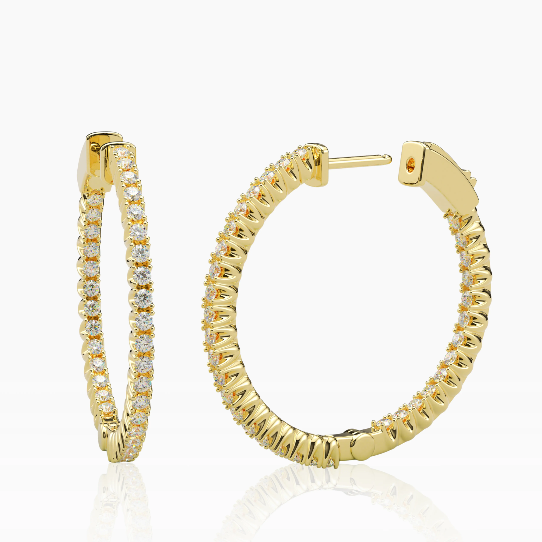 Inside-Outside Round 33mm Medium Hoop Earrings | 1.7mm Adora Fine Jewelry