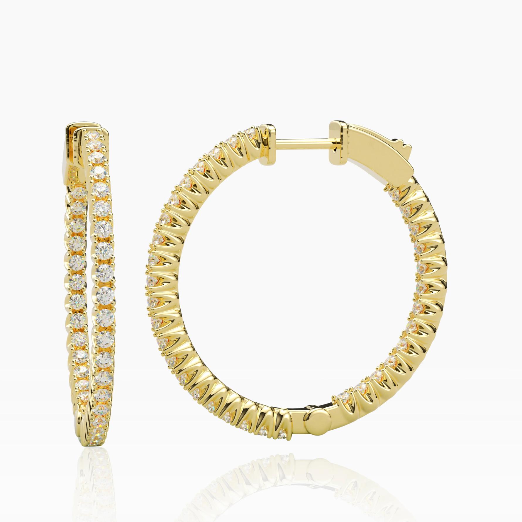 Inside-Outside Round 33mm Medium Hoop Earrings | 1.7mm Adora Fine Jewelry
