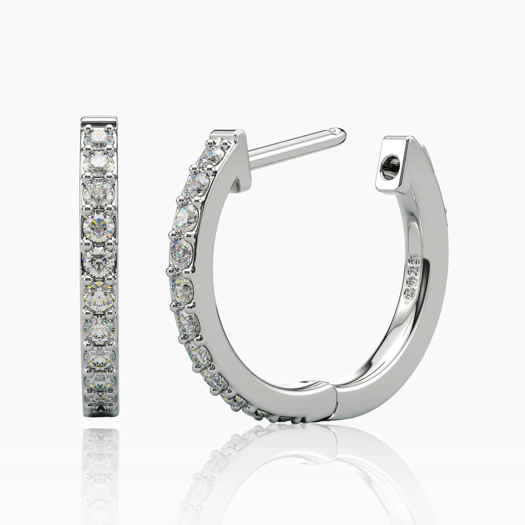 Pave Round Small 16mm Hoop Earrings | 1.5mm Adora Fine Jewelry