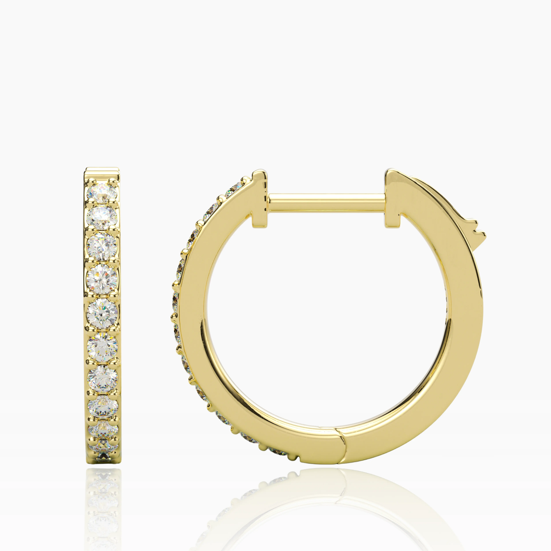 Pave Round Small 16mm Hoop Earrings | 1.5mm Adora Fine Jewelry