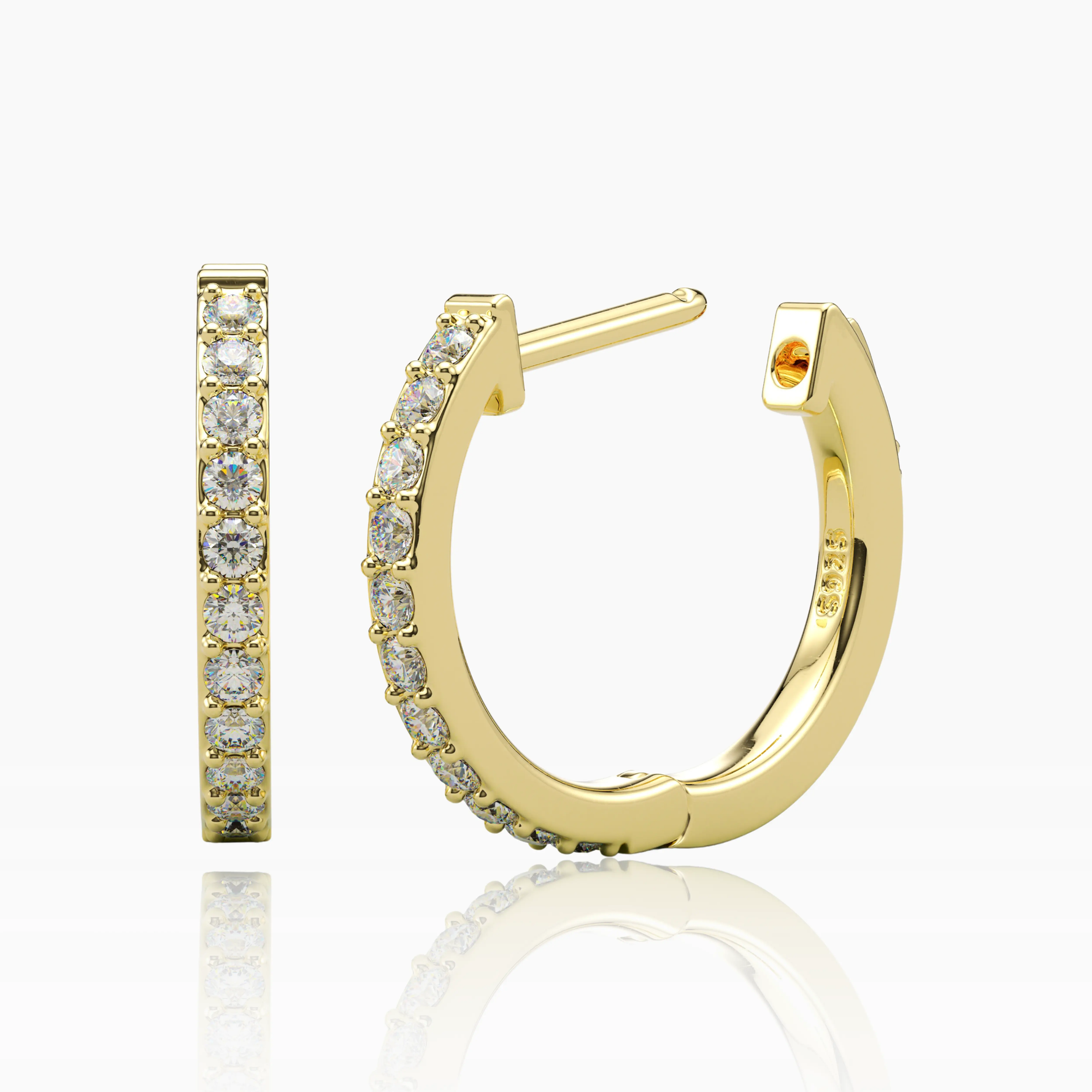 Pave Round Small 16mm Hoop Earrings | 1.5mm Adora Fine Jewelry