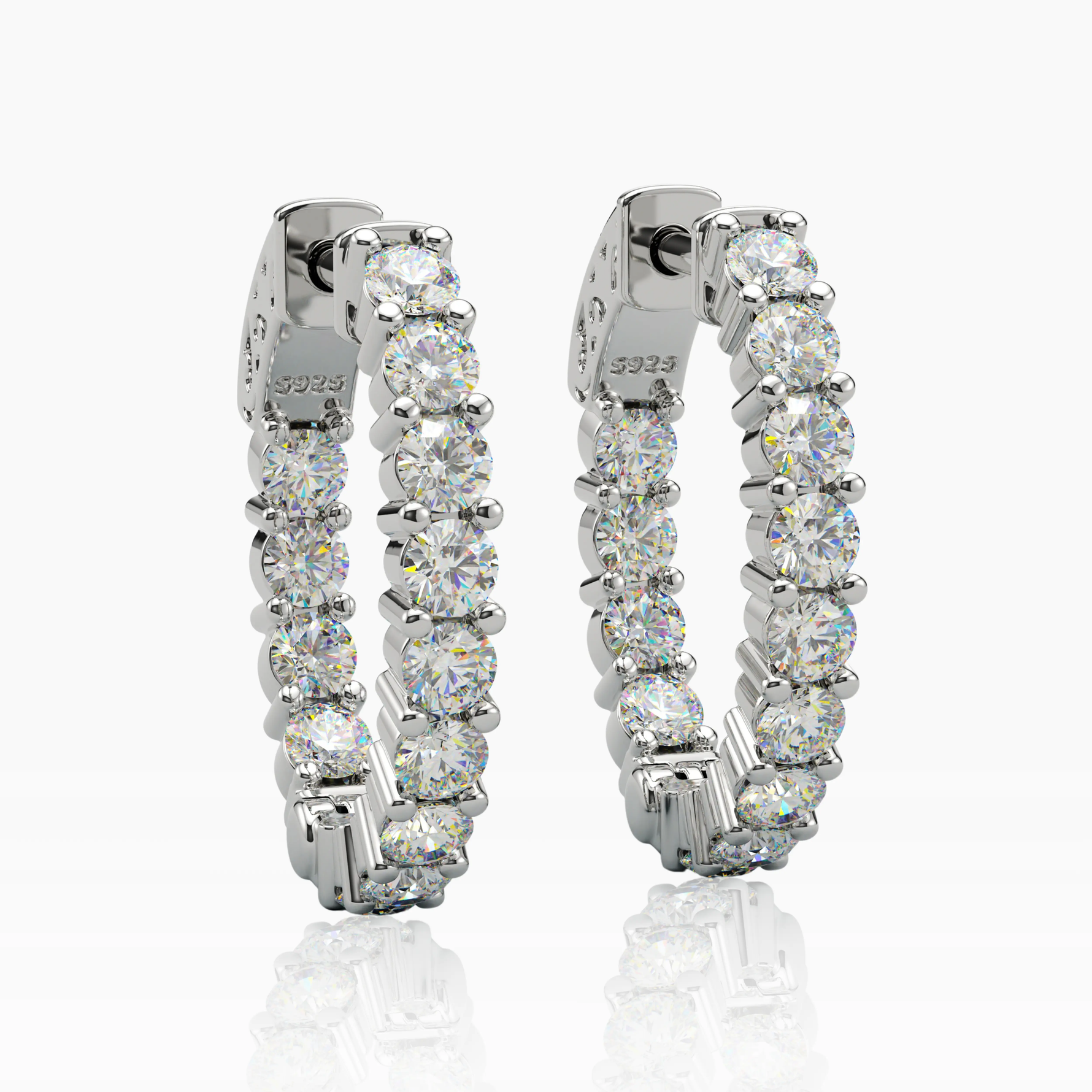 Inside-Outside Oval 24x20mm Small Hoop Earrings | 3.0mm Adora Fine Jewelry