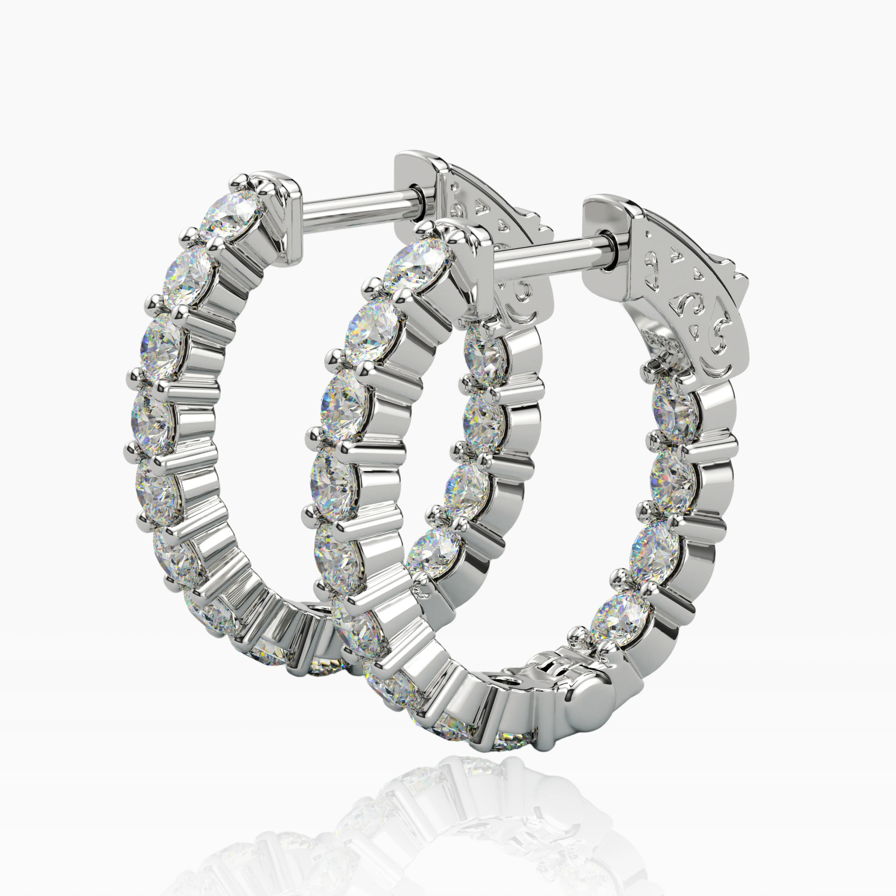 Inside-Outside Oval 24x20mm Small Hoop Earrings | 3.0mm Adora Fine Jewelry