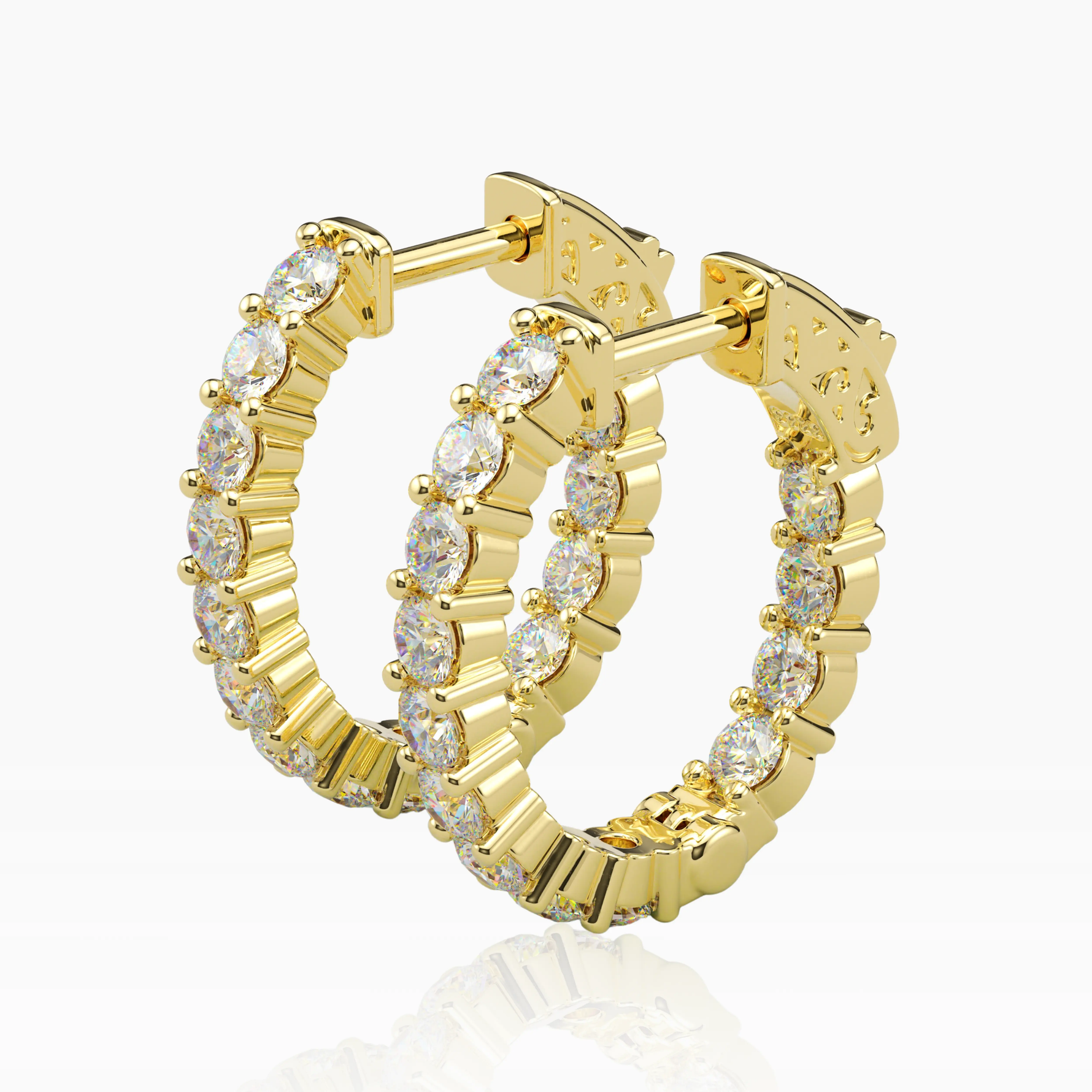 Inside-Outside Oval 24x20mm Small Hoop Earrings | 3.0mm Adora Fine Jewelry