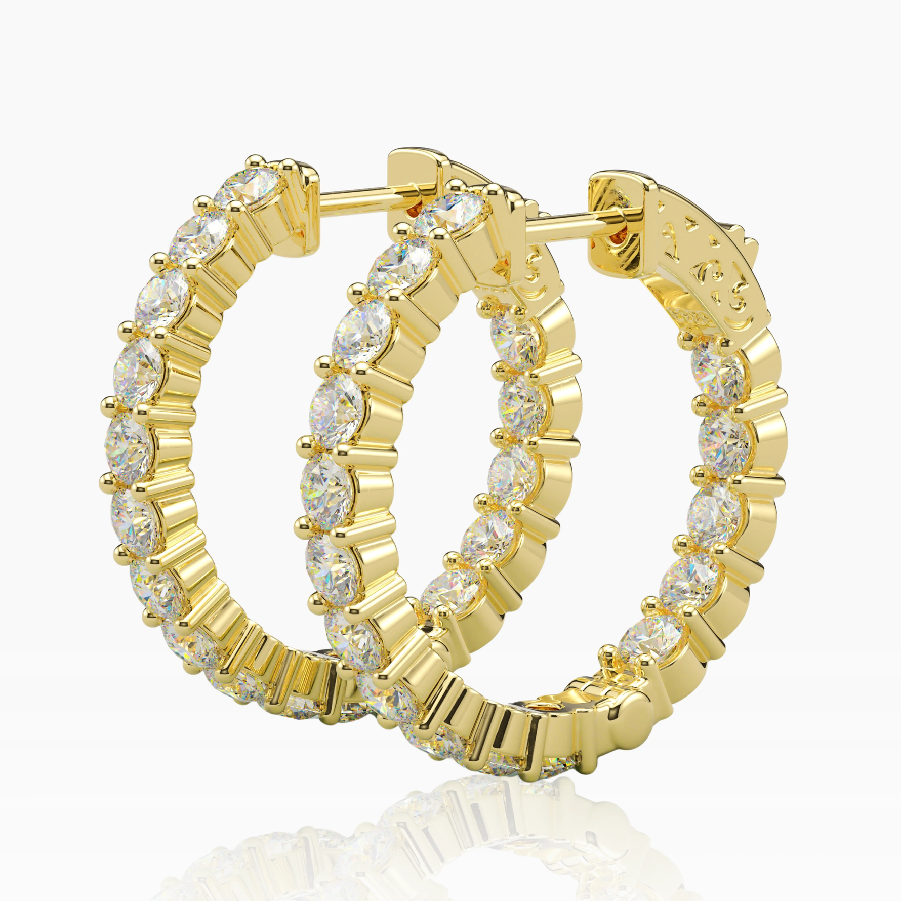 Inside-Outside Round 25mm Medium Hoop Earrings | 3.0mm Adora Fine Jewelry