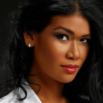 14K Solid Gold Lab Grown Moissanite Oval Half Bezel Stud Earrings Adora Fine Jewelry