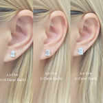 VVS Emerald Cut Moissanite Earrings Size Guide