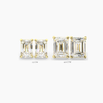 14K Gold emerald cut moissanite stud earring
