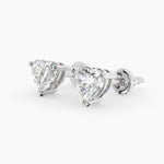 14K Solid Gold Lab Grown Moissanite Heart Stud Earrings Adora Fine Jewelry