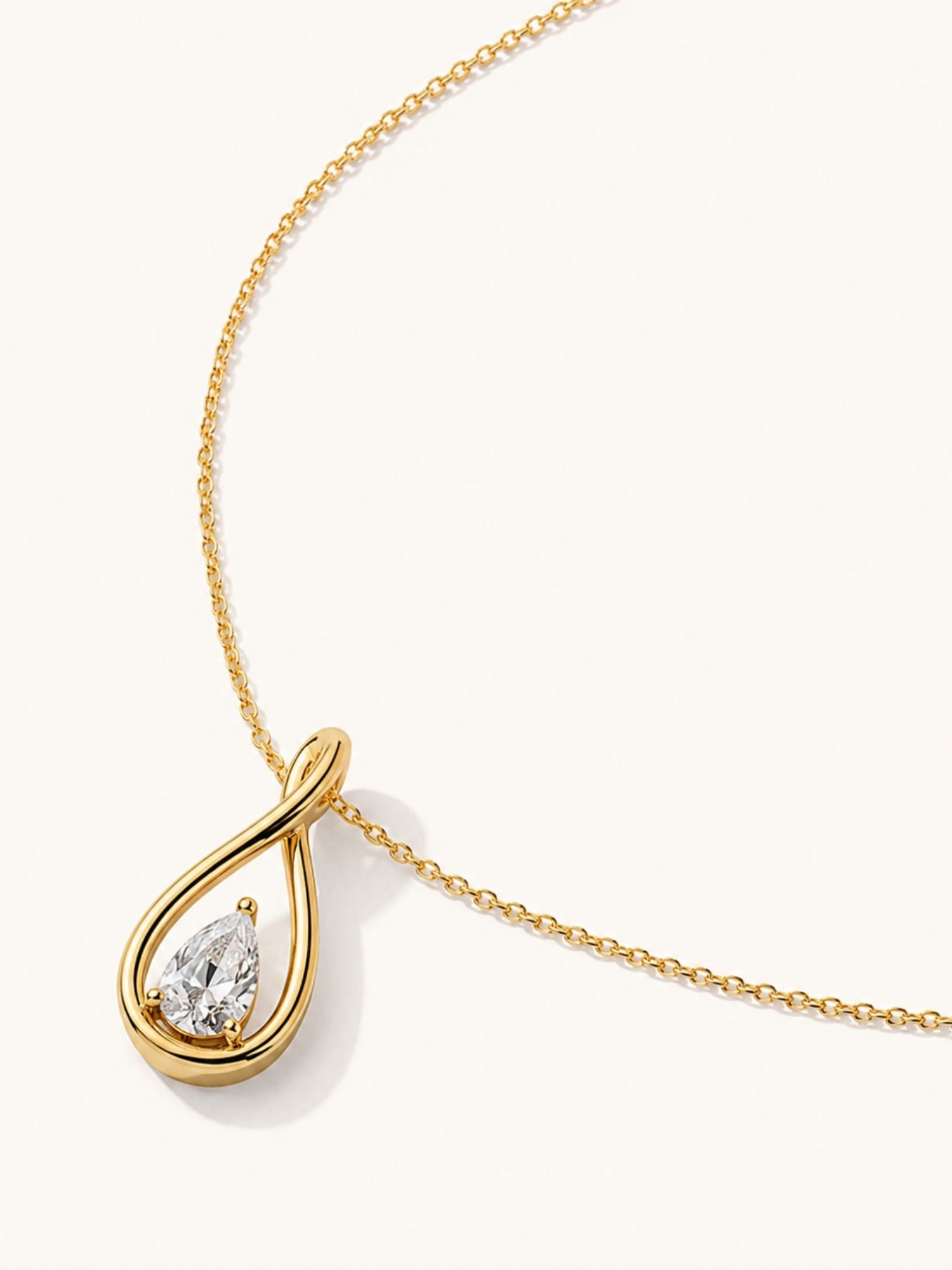 Infinity Teardrop Pear Moissanite Necklace