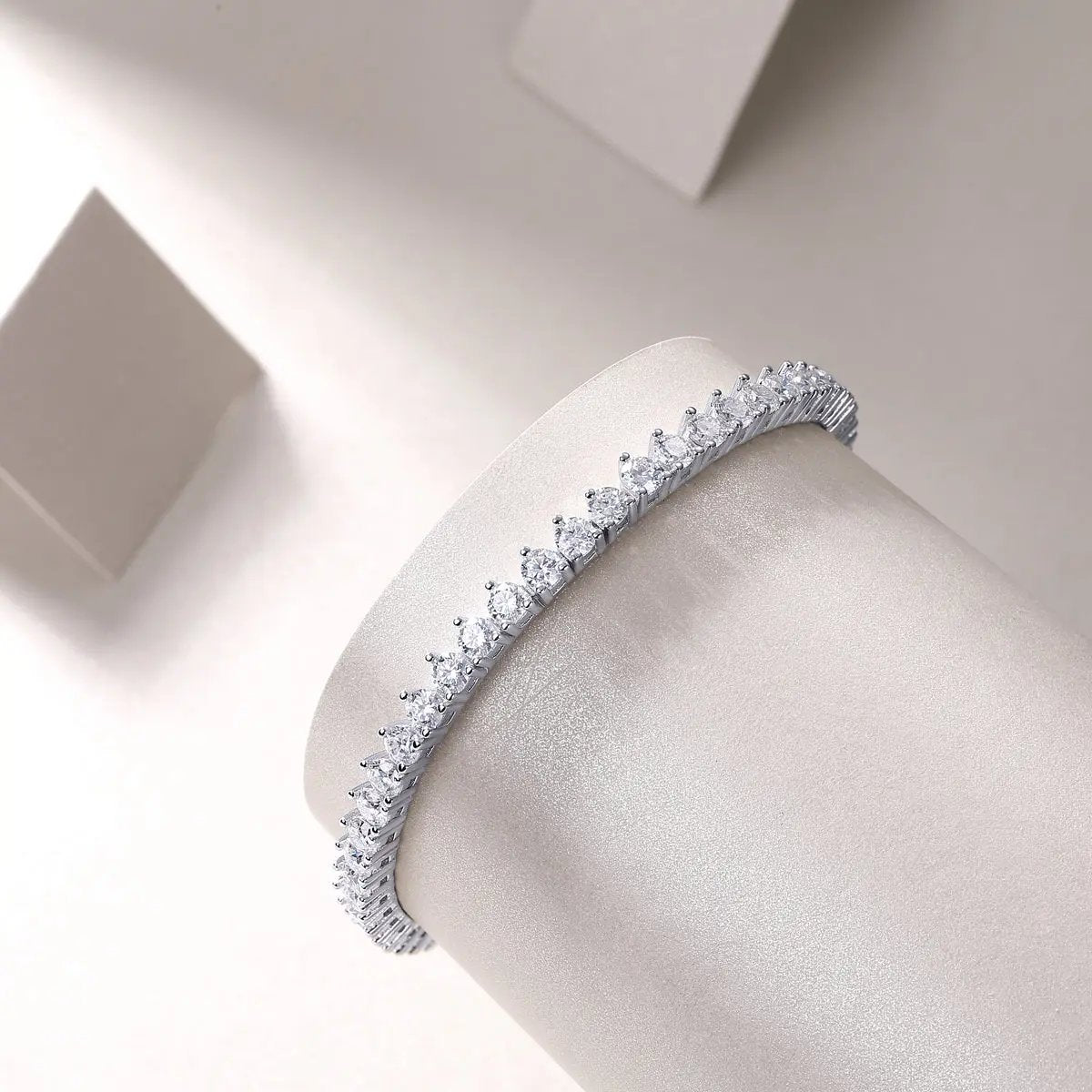 2mm 2.34 CTW Moissanite Tennis Bracelet - 14K Yellow Gold Plated over 925 Sterling Silver Adora Fine Jewelry