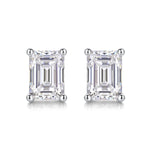 2 CTW Moissanite Stud Earrings | Emerald Cut | D VVS1 | 14K Gold Plated Over Sterling Silver | Adora Fine Jewelry Adora Fine Jewelry