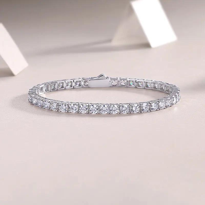 2mm 1.98 CTW Moissanite Tennis Bracelet - 14K Yellow Gold Plated over 925 Sterling Silver Adora Fine Jewelry