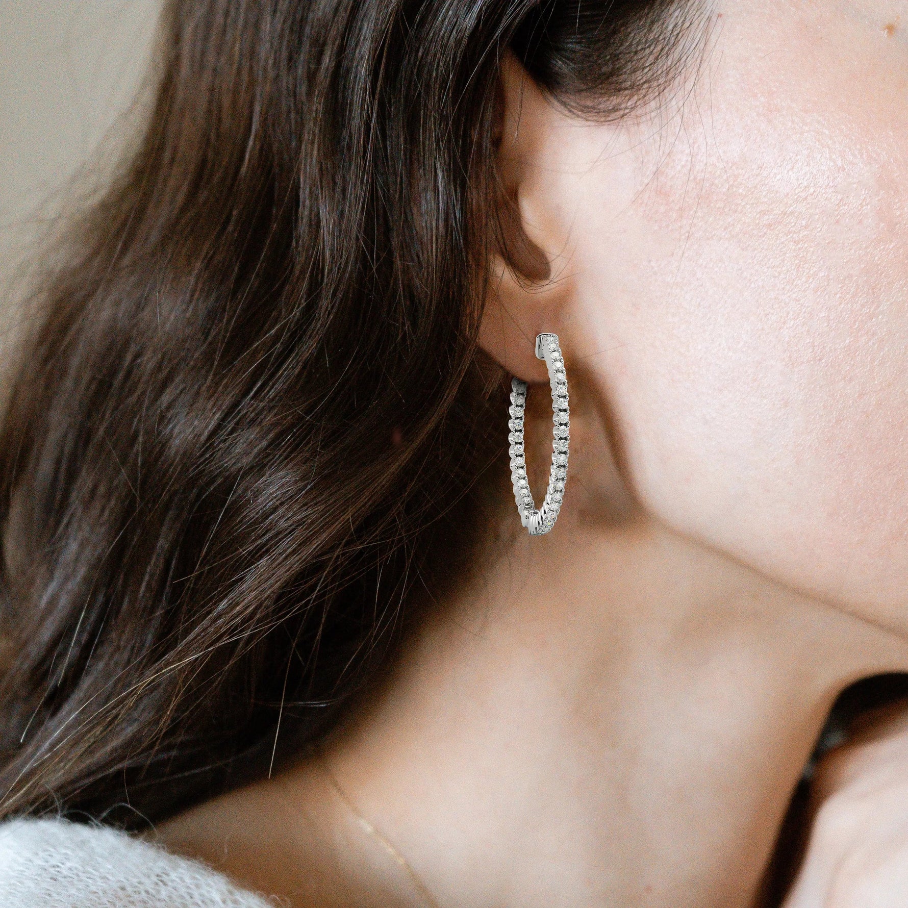 Inside-Outside Round 33mm Medium Hoop Earrings | 1.7mm Adora Fine Jewelry