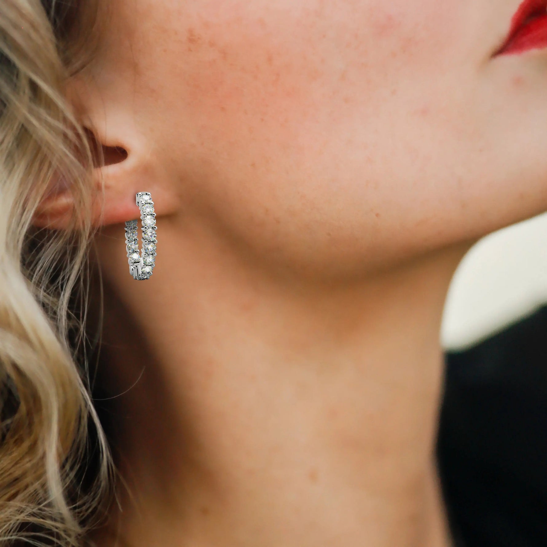 Inside-Outside Oval 24x20mm Small Hoop Earrings | 3.0mm Adora Fine Jewelry