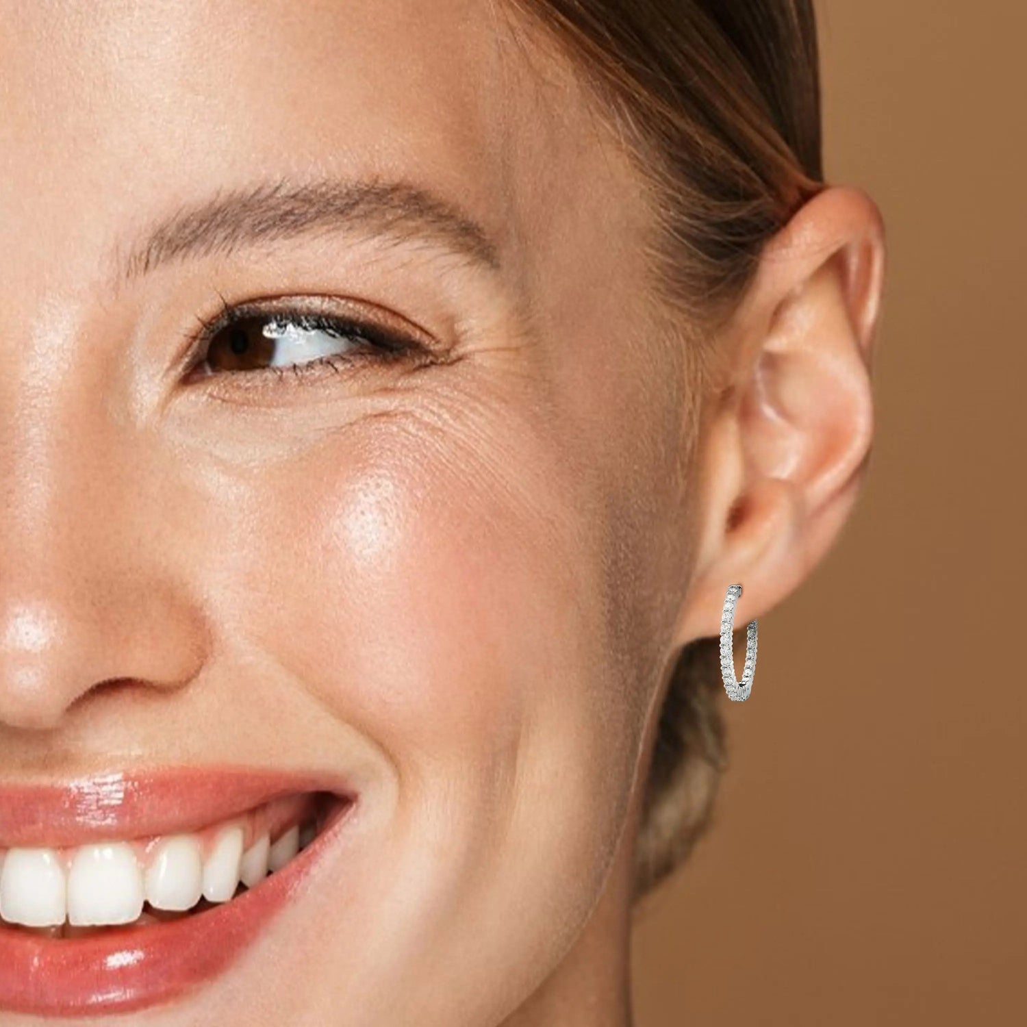 Inside-Outside CZ Hoop Earrings Adora Fine Jewelry