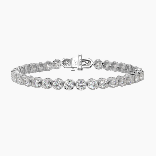 Lab Grown Moissanite Classic Tennis Bracelet | 4.0mm | Round Cut | 7.0 Inches